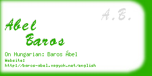 abel baros business card