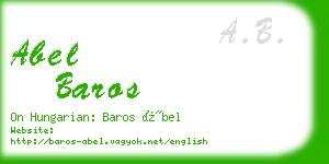 abel baros business card